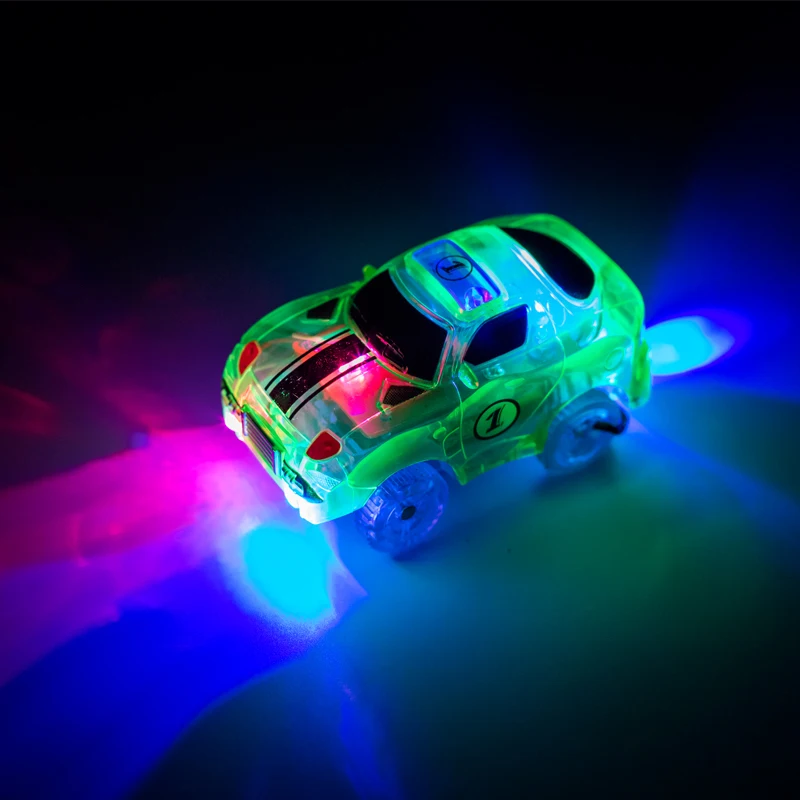 Luminous Racing Track Car With Colored Lights DIY Plastic Glowing In The Dark Creative Toys For Kids