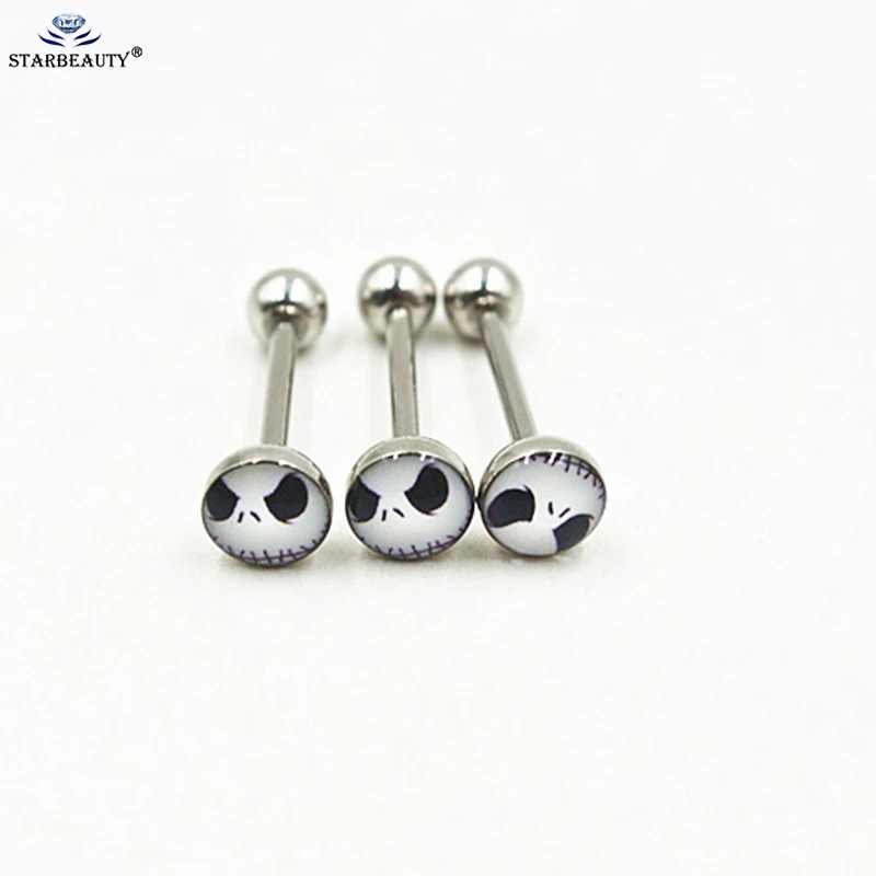 1Pc Unique Tree Design Tongue Pierced Nipple Ring Barbell Body Piercing Jewelry Percing Tongue Ring Studs Barbell Bars Ring