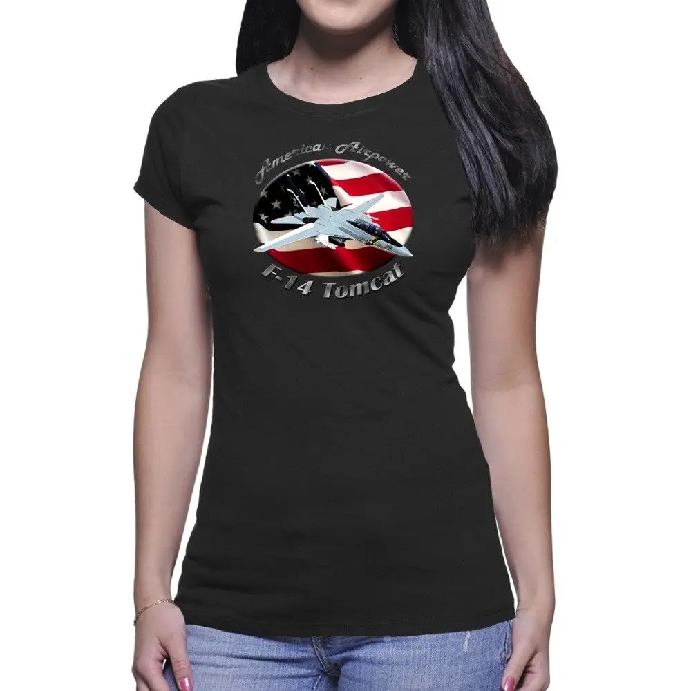 F-14 Tomcat American Airpower Women`S Dark T-Shirt Mens T Shirts Fashion Short Sleeve O-Neck Cotton Print Your Own T Shirt