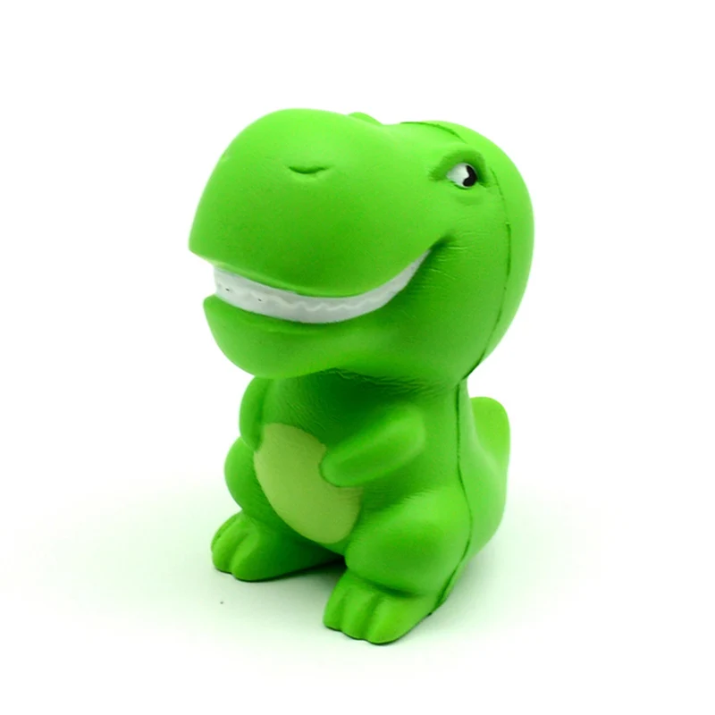 Kawaii Jumbo Green Cartoon Dinosaur Squishy Slow Rising Squeeze Toys PU Simulation Stress Relief Vent Toy para niños y adultos 10*7 CM