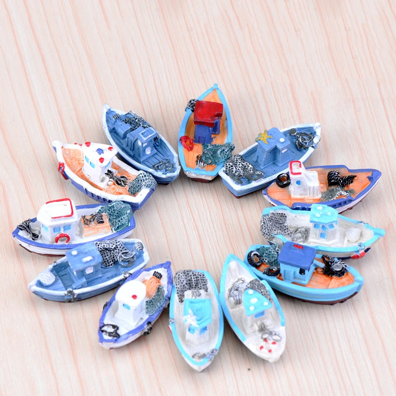 4 قطعة نموذج الراتنج السفن المنمنمات للحدائق الصغيرة الجنية حديقة المنمنمات تررم التماثيل الحرف ديكورات المنزل #2