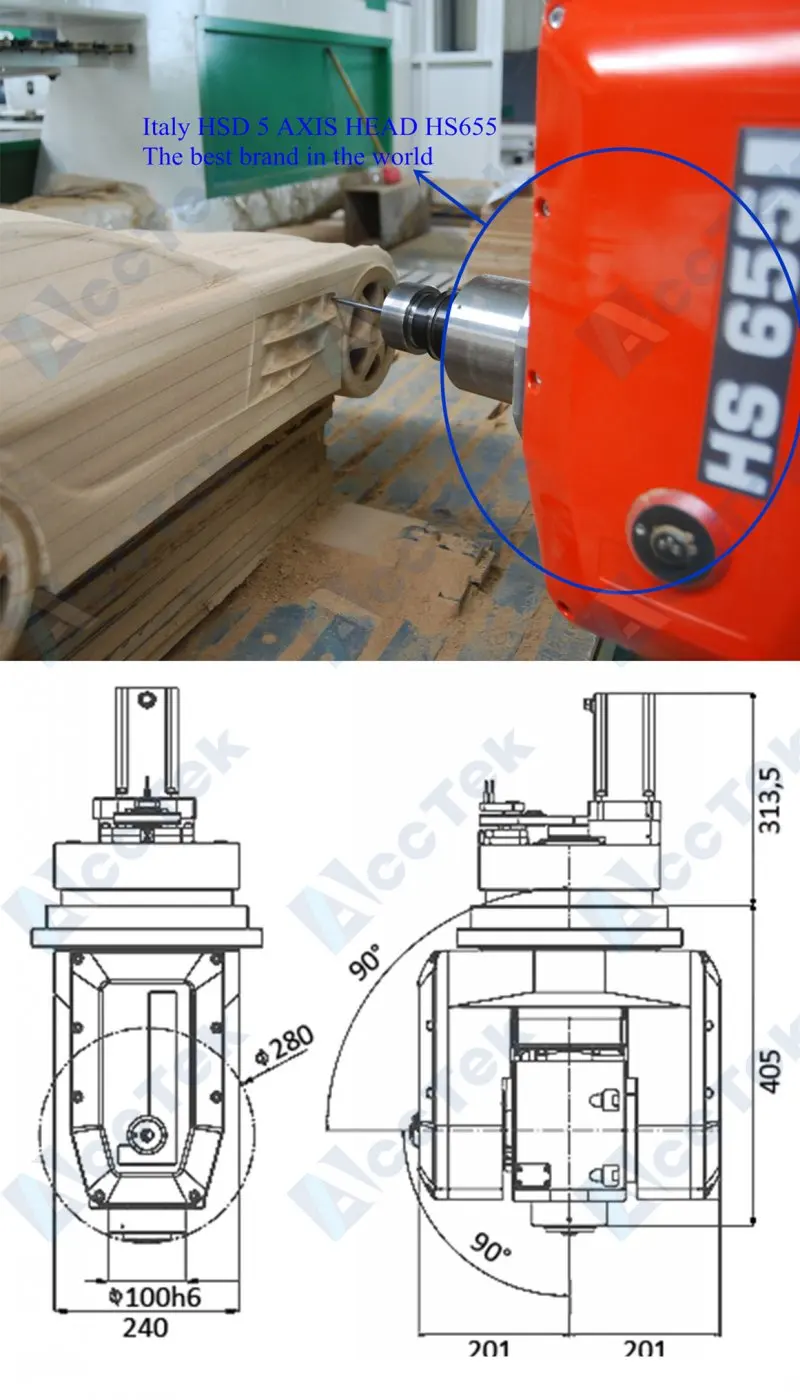 ali express AKM1212-5axis cnc wood machinery guitar kits/wood mdf plastic cnc milling machine