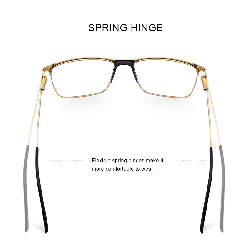 MERRYS DESIGN Men Titanium Glasses Frame Male Ultralight Square Eye Myopia Prescription Eyeglasses TR90 Nose Pads S2003