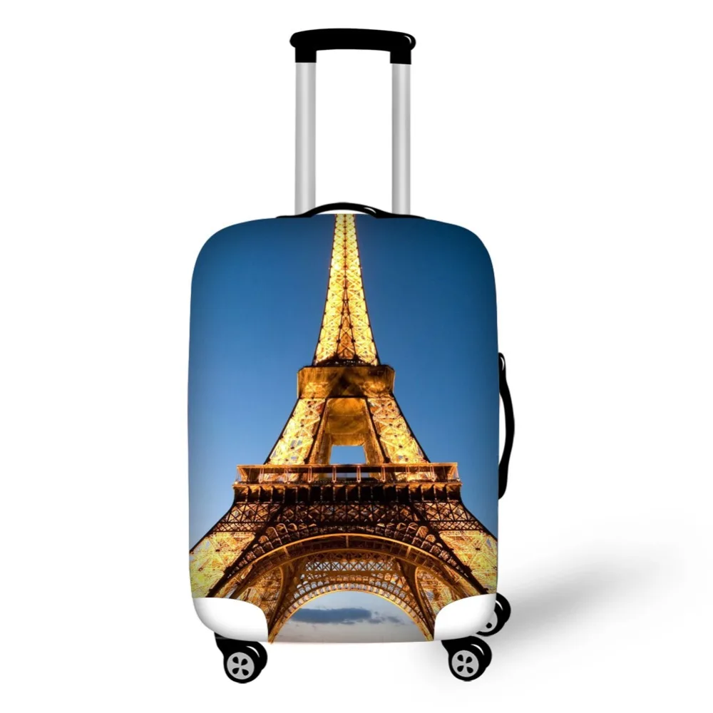 Famous Eiffel Tower Print Travel Accessories Suitcase Protective Covers 18-32 Inch Elastic Luggage Dust Cover Case Stretchable