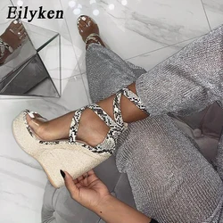 Eilyken Design Serpentine Open toe Platform Wedges Sandals Women Fashion Gladiator High Heels Ladies Summer Shoes