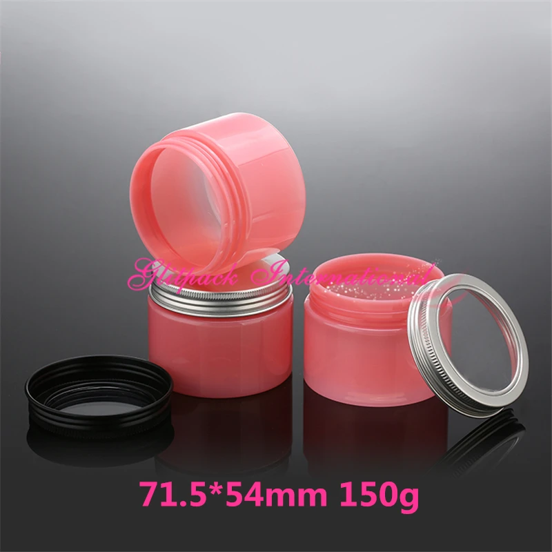 

PET empty cosmetic sample pots 150g cosmetic plastic containers essential oil jars 150ml Straight Sided Pink cosmetic jars