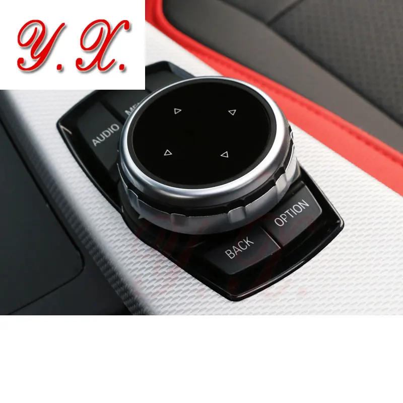 Car styling For BMW Sticker Idrive Multimedia Rotate Interior Trim Decorative Cover For BMW F10 F30 X3 X5 X6 3 5 series Interior