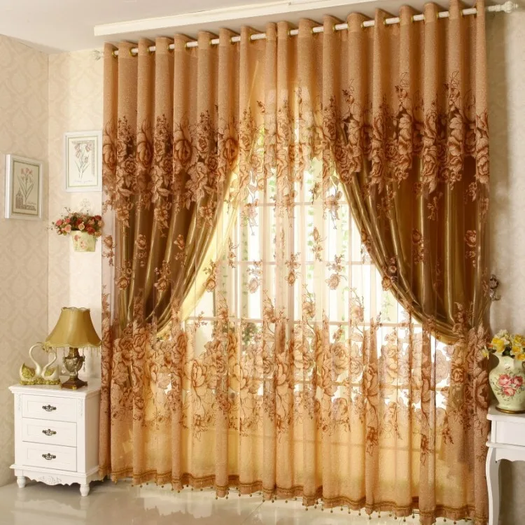 Ready curtain with beads ,3pcs /lot,  curtain with hooks/punching/rod pocket  , Adjust length for different size