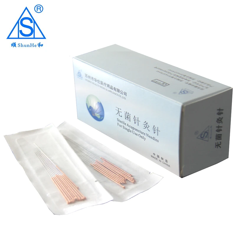 

500pcs Copper Handle Chinese Traditional Acupuncture Needles Disposable Sterile with PE Package and Tube