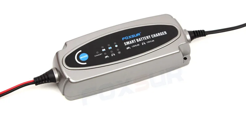 FOXSUR-cargador de batería para coche y motocicleta, 12V, 3.6A o 12V/0.8A, cargador de batería de plomo ácido, entrada de CA 100-240V, enchufe UE,