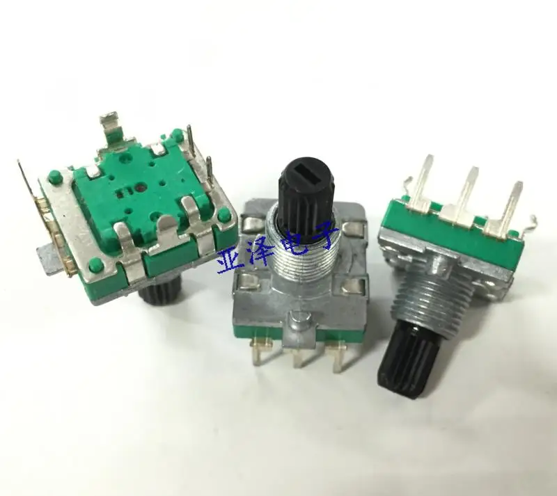 5pcs  EC16 type encoder with a press switch 24 positioning 24 pulse sawtooth axis 15MM digital rotary potentiometer