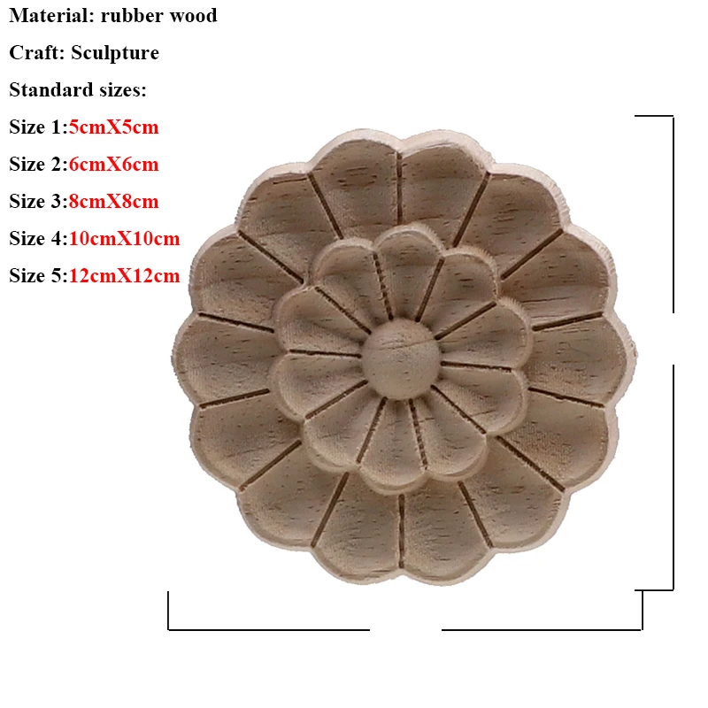 VZLX Vintage Floral Woodcarving Corner Appliques Frame Wall Furniture Woodcarving Decorative Wood Figurines Crafts Home Decor