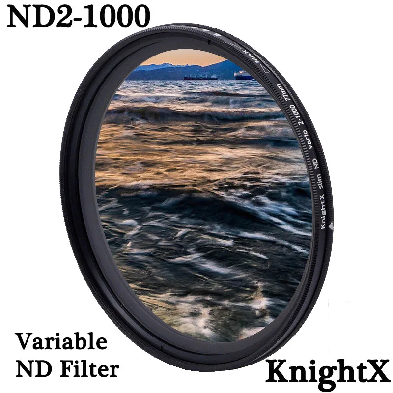 KnightX ND2 to ND1000 Fader Variable ND filter Adjustable  For canon sony nikon 1300d d5100 d3300 photography  52mm 58mm 67mm
