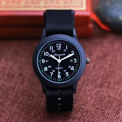 2024 Chaoyada Children Boys Girls 24hours Canvas Luminous Pointer Quartz Wristwatches Kids Students Military Waterproof Watches