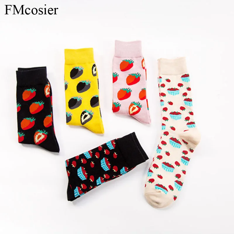 5 Pairs Winter Autumn Men's Funny Socks Gift For Men Color Art Crew Warm Dress Casual Socks lot Calcetines Hombre Meias sokken