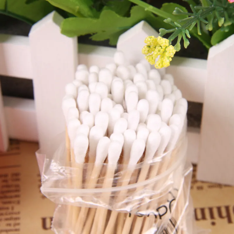 10X80PCS makeup cotton swab wooden Stick Double Head Cotton Buds/Ear buds Cosmetics Ear Clean Jewelry Clean cotonete maquiagem