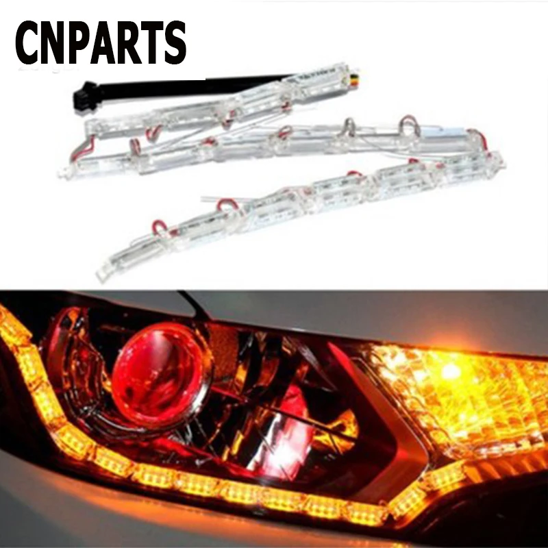 

CNPARTS 2PCS Car DRL Daytime Running Turn Singal Crystal LED Lights For Audi A4 B7 B5 A6 C6 Q5 Honda Civic 2006-2011 Accord CRV