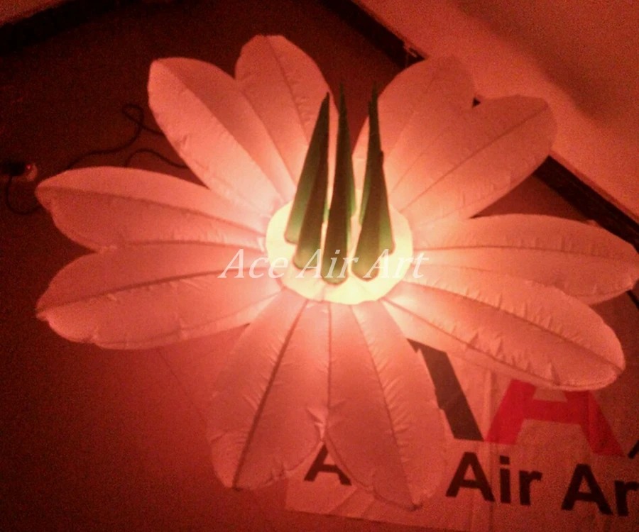 Decoration inflatable LED lighting artificial flowers bunch, inflatable lotus flower for wedding event ceremony