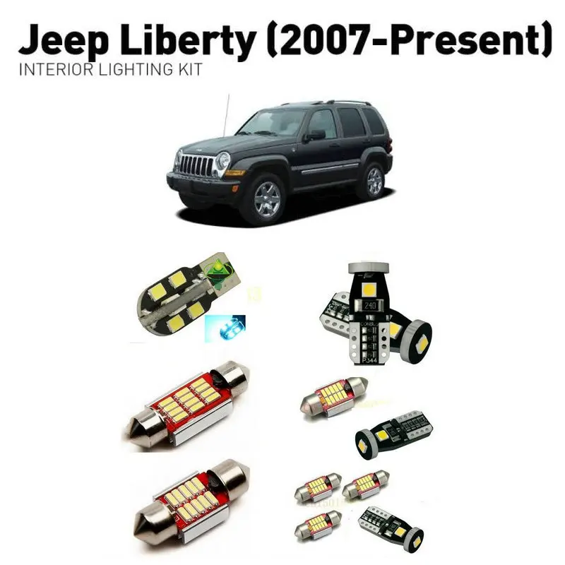 

Led interior lights For Jeep liberty 2007+ 11pc Led Lights For Cars lighting kit automotive bulbs Canbus