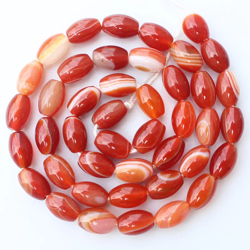 Red Stripe Ag Multi-Size 4-30mm Oval shape beads 15inch per strand ,  For DIY Jewelry Making, pendant,necklace