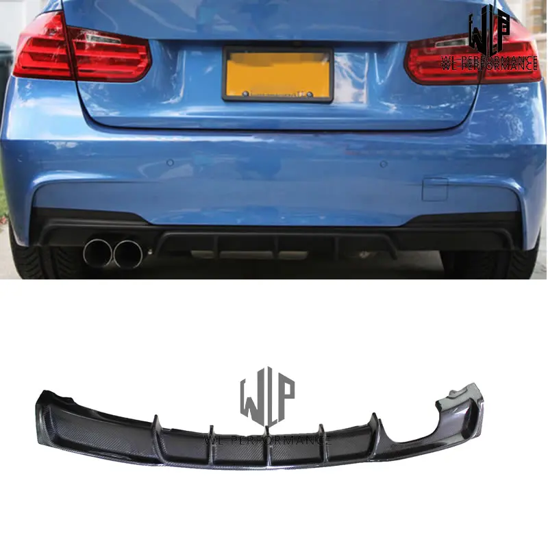 F30 Carbon Fiber Unilateral Double Out Rear Lip Bumper Splitter Diffuser Car Styling for BMW 3 Series F30 2012-UP