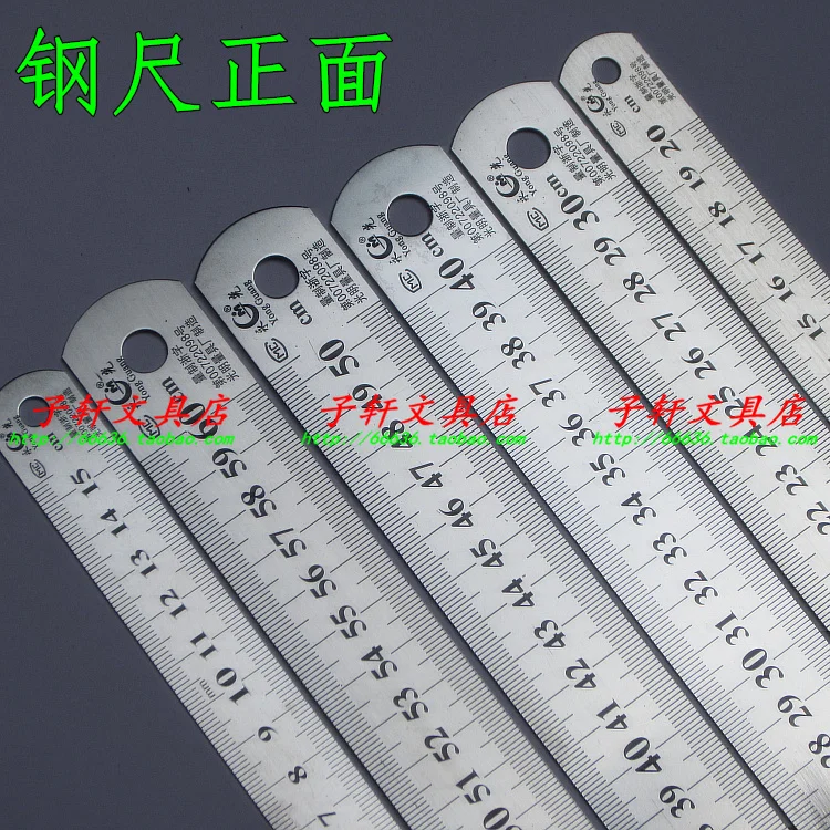 Sewing 6pcs 30cm 20cm 15cm 40cm 50cm 60cm Stainless Steel Metal Ruler Rule Precision Double Sided Measuring Tool free Shipping