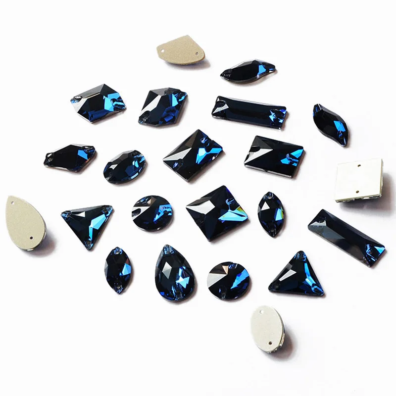 Montana Color Mix Shape Sew On Rhinestones Needlework Beads Blue DIY Dress Decoration Bags Accessories Stones