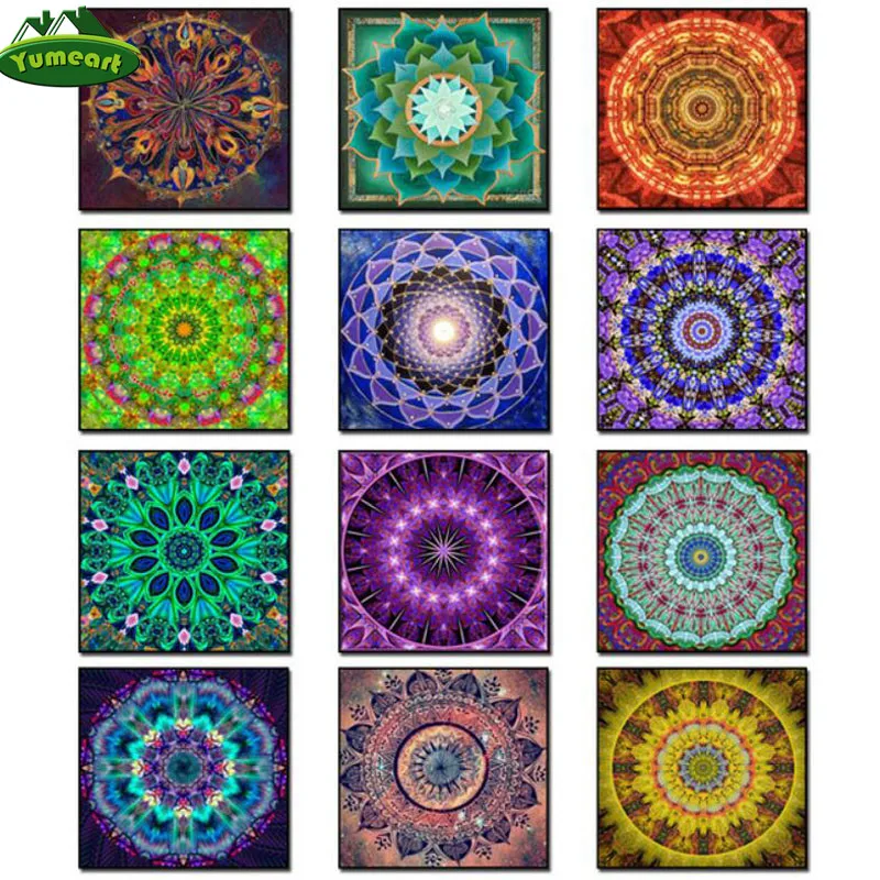 YUMEART Universe Meditation Mandala Series Crafts Sale 5D DIY Diamond Mosaic Diamond Painting Crafts Square Diamond Embroidery