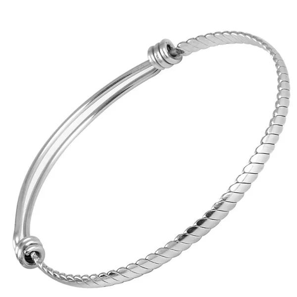 Fashion Stainless Steel Metal Expandable Charms Bracelet Adjustable Wire Bangle for DIY Jeweley