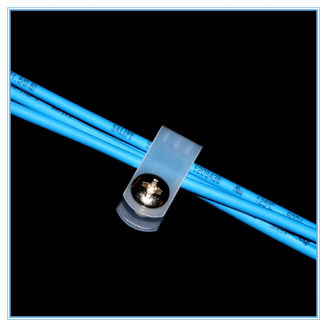 100pcs 3.3mm white wire clip insulation card U type wire clip fixed plastic clip wiring fixed button.