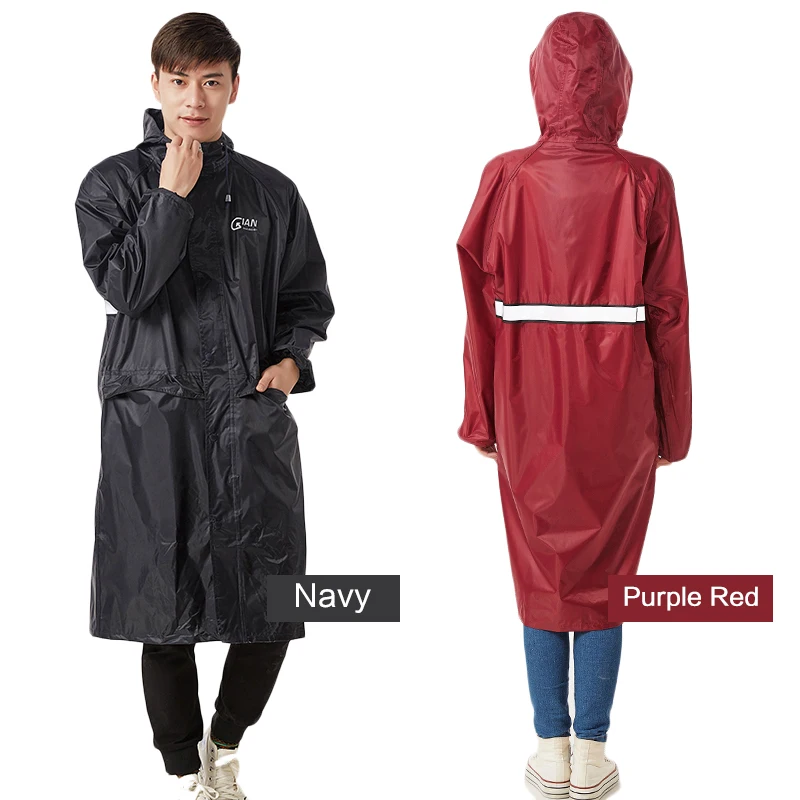 Imagem -03 - Qian Impermeável Capa de Chuva Mulher Homem Impermeável Trench Coat Poncho Dupla Camada Capa de Chuva