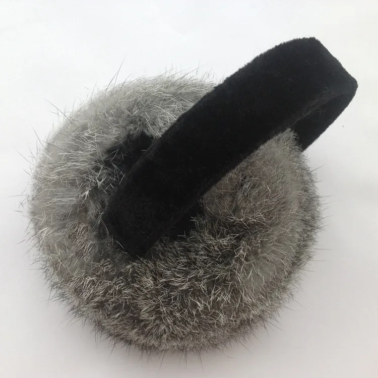 real fur earmuffs winter earmuffs unisex natural rabbit fur ear warmer white, black, brown,grey girls winter ear prector.A794