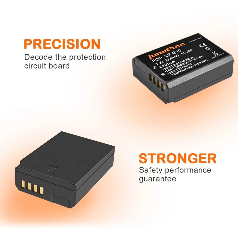 7.2V 2200mAh LP-E10 bateria + ładowarka do canona EOS Rebel T3, T5, T6, T7, pocałunek X50, pocałunek X70, EOS 1100D, EOS 1200D, EOS 1300D L50