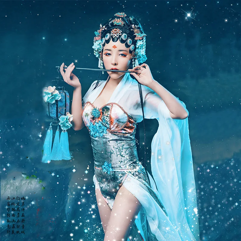 

Deng Huo Lan Shan Chinese Opera Costume Women's Hanfu Costume Photo House Thematic Photography Costume Cosplay Hanfu