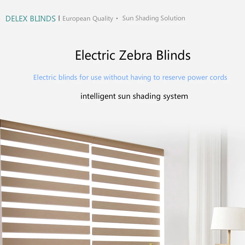 Window Blinds Remote Control Automatic Electric Zebra Blinds Curtain Roller Blinds Fabric Ceiling Installation