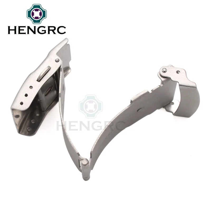 HENGRC Stainless Steel Watch Buckle 18 20 22 24mm Men Watchband Strap Silver Metal Insurance Deployment Clasp Accessories