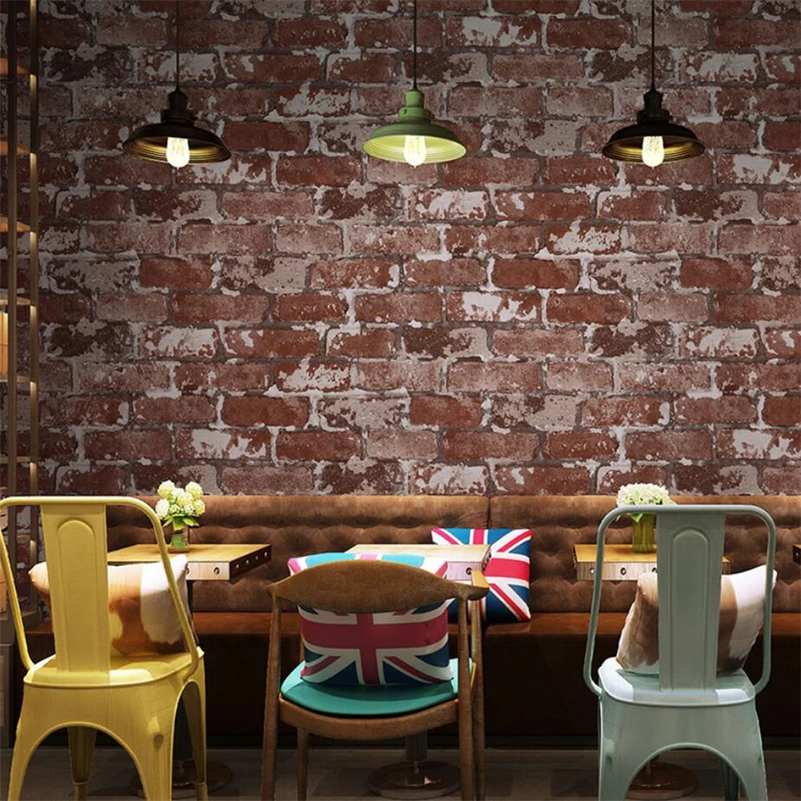 beibehang 3D retro brick wallpaper hot pot shop hairdressing brick wallpaper clothing store special engineering hotel wallpaper