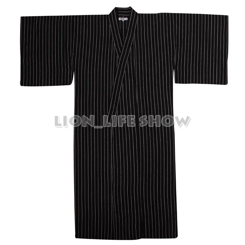 Japanese Men Samurai Yukata Kimono Summer Festival Pajamas Sleepwear Costume without obi