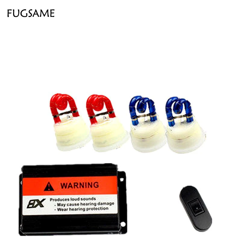 

FUGSAME Car Motorcycle Lights Spiral Tube Super Bright Fog Lamp Flash Lamp Car Decoration Lighting Strobe Light RED BLUE