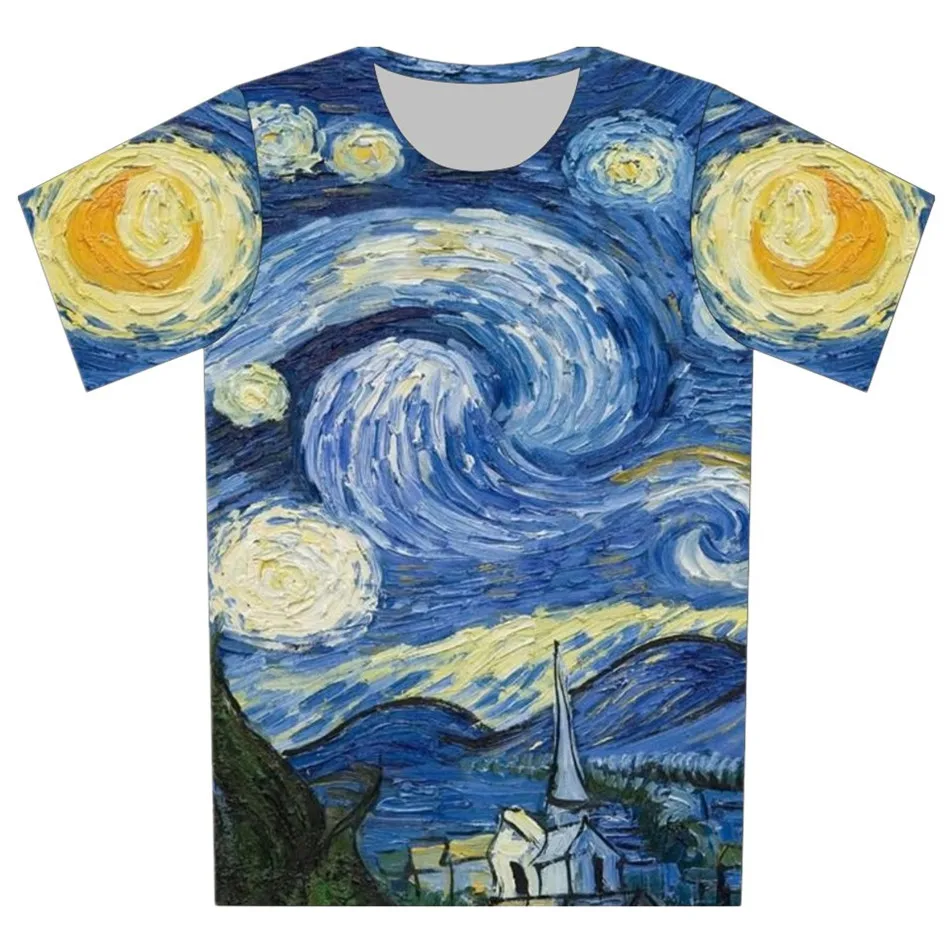 

Joyonly 2018 Children Funny Art Design Oil Painting Printed T-shirts Girls Boys Summer Tops Short Sleeve Kids Clothes T shirt