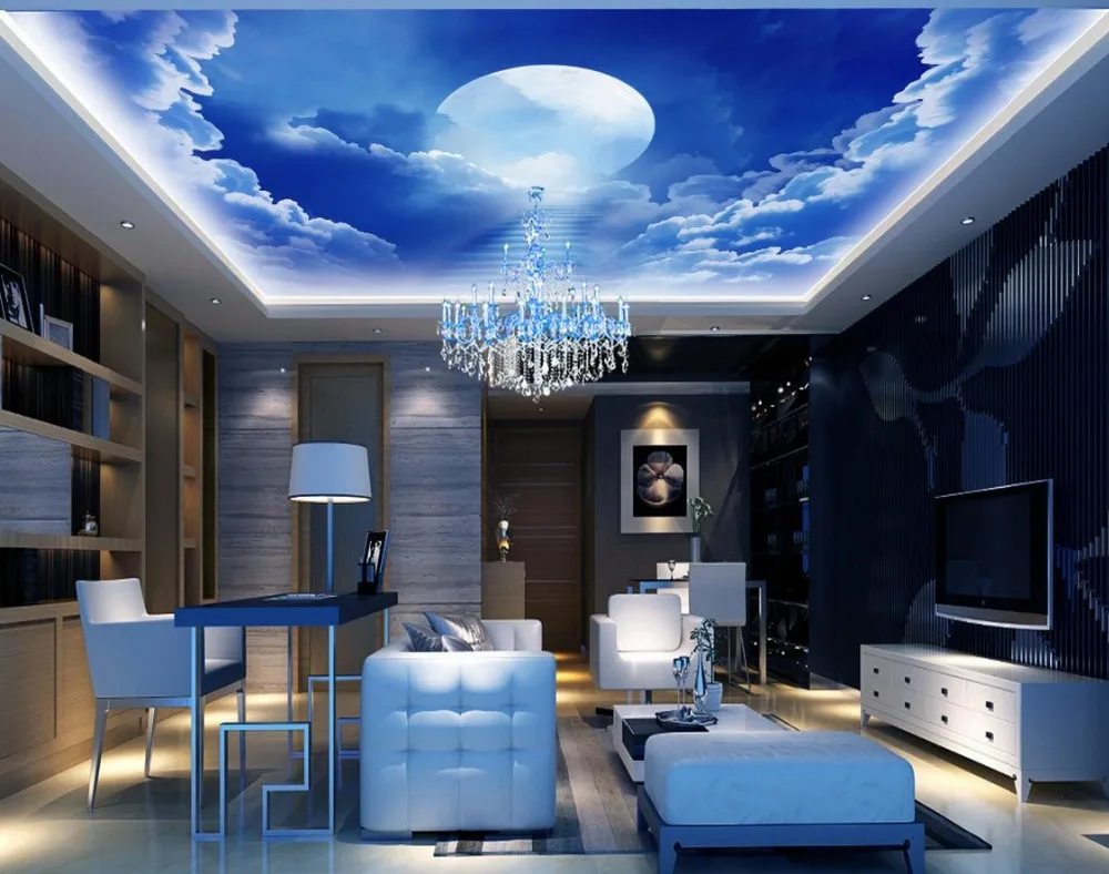 

Home Decoration 3D stereoscopic blue sky European pattern Ceiling 3d wallpaper landscape