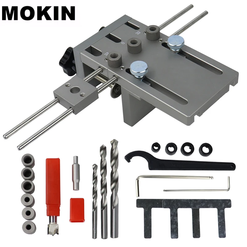 Gỗ Doweling Jig 6/8/10 Mm Puncher Định Vị Khoét Lỗ Hướng Dẫn Cho Đồ Nội Thất Cài Đặt Kết Nối Vị Trí Dụng Cụ