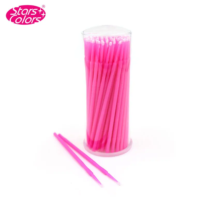 100pcs/lot Disposable Eyelash Microbrush Lint Free Cotton Swab For Eyelash Extension Cleaning Eyelashes Remover Tattoo Brushes