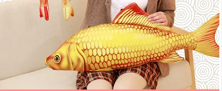 cute plush Carp fish toy stuffed gold carp design pillow doll gift about 90cm 2858