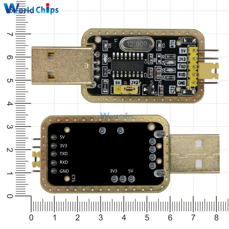 CH340 Module Instead Of PL2303 , CH340G RS232 to TTL Module Upgrade USB to Serial Port In Nine Brush Small Plates Golden