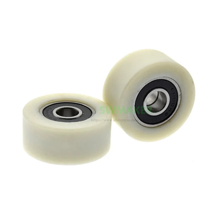 1 pcs 10*40 * PA66 18mm 6000 Rolamento Duplo Roda de Nylon, Resistente Ao Desgaste, automática de Rolamento Da Polia/Guia Da Roda/Roda Avião