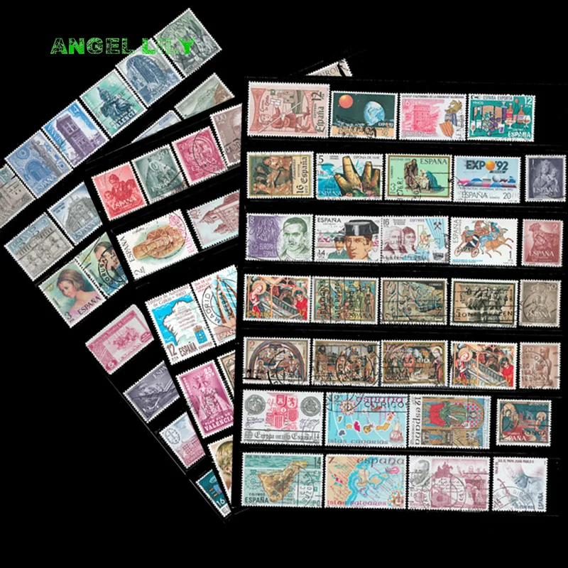 95 PCS All  Postage Stamps With Post Mark From Spain For Collection