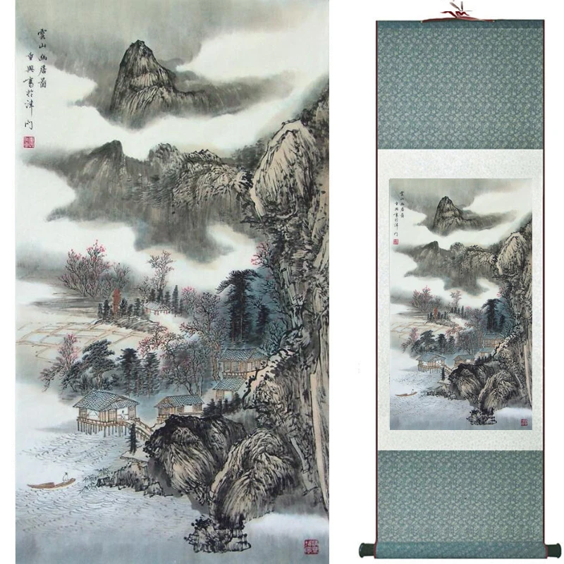 landscape  painting  Home Office Decoration Chinese scroll painting landscape art painting Winter art painting TXTX2018010302