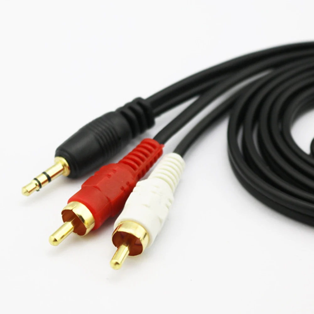 Pure copper 1.5m to RCA male 3.5mm to Dual Lotus 1 point 2/one sub two Audio signal line  AV line