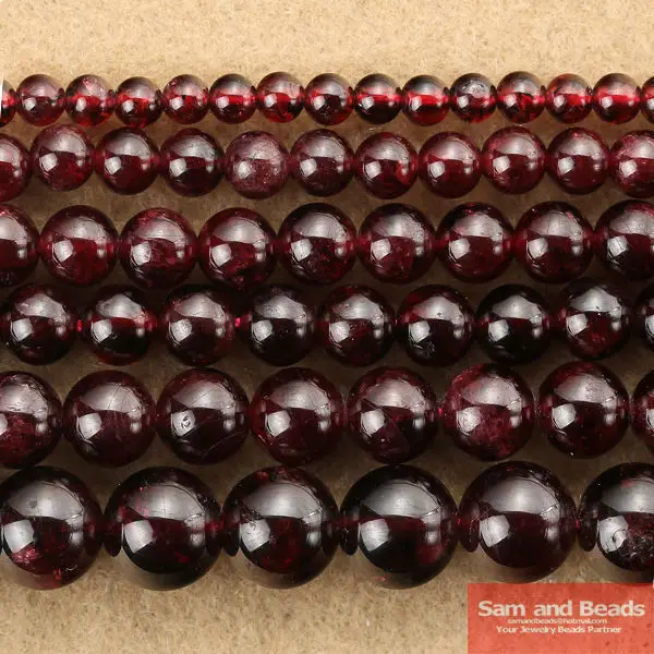 Wholesale 4mm 6mm 8mm 10mm 12mm Natural Dark Red Garnet Round loose stone jewelry  beads RGB01